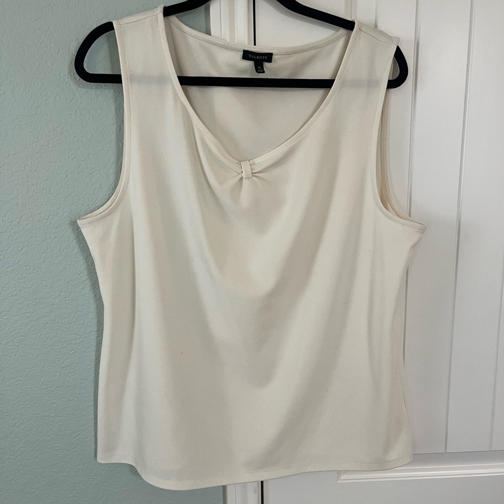 Talbots Elegant Cream Sleeveless Top